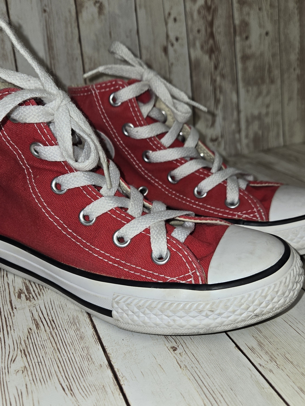 Converse All Star Red High Top Sneakers Kids Youth Size 13